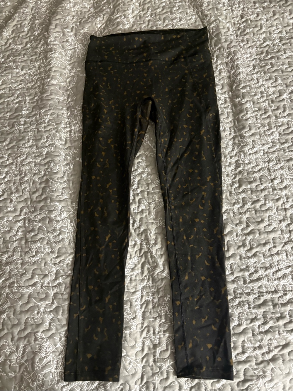 CALIA by Carrie Underwood Black Leggings with Gold Fleck Print